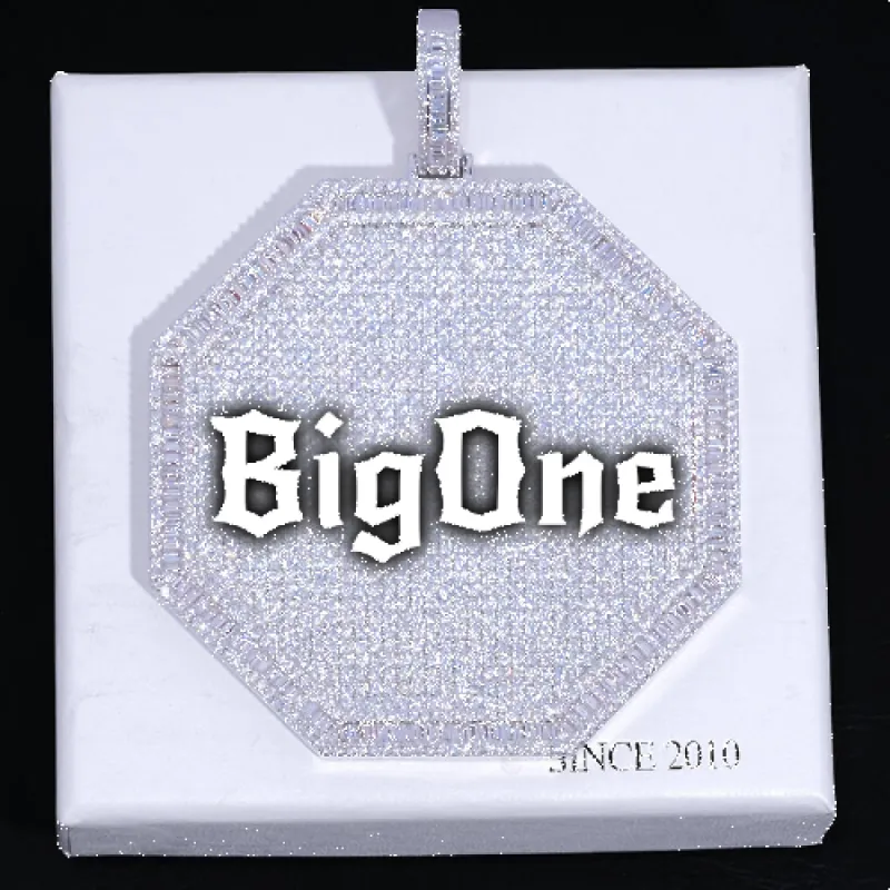 CUSTOM LETTER NECKLACE 3D BIG OCTAGON sold by The GUU Shop