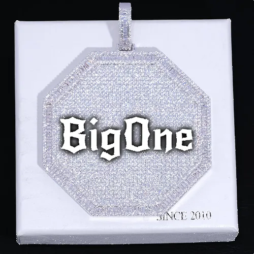 CUSTOM LETTER NECKLACE 3D BIG OCTAGON sold by The GUU Shop