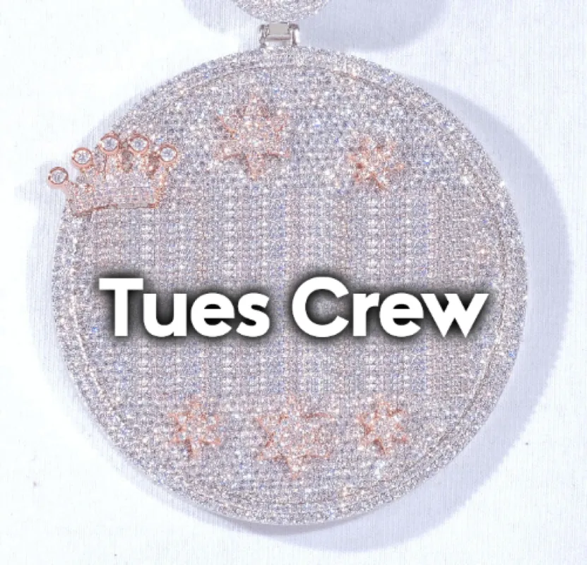 CUSTOM LETTER NECKLACE 3D BIG CROWN DISC sold by The GUU Shop