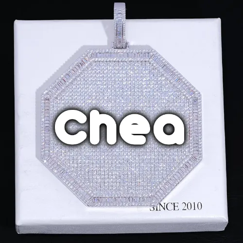 CUSTOM LETTER NECKLACE 3D BIG OCTAGON sold by The GUU Shop