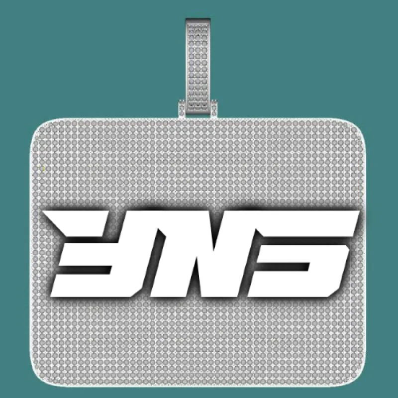 CUSTOM LETTER NECKLACE 3D BIG SQUARE sold by The GUU Shop