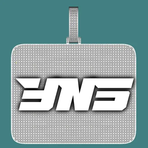 CUSTOM LETTER NECKLACE 3D BIG SQUARE sold by The GUU Shop