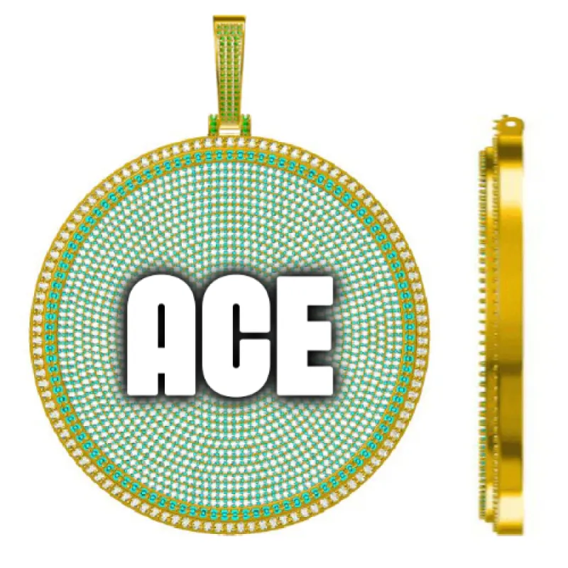 CUSTOM LETTER NECKLACE 3D BIG DISC sold by The GUU Shop