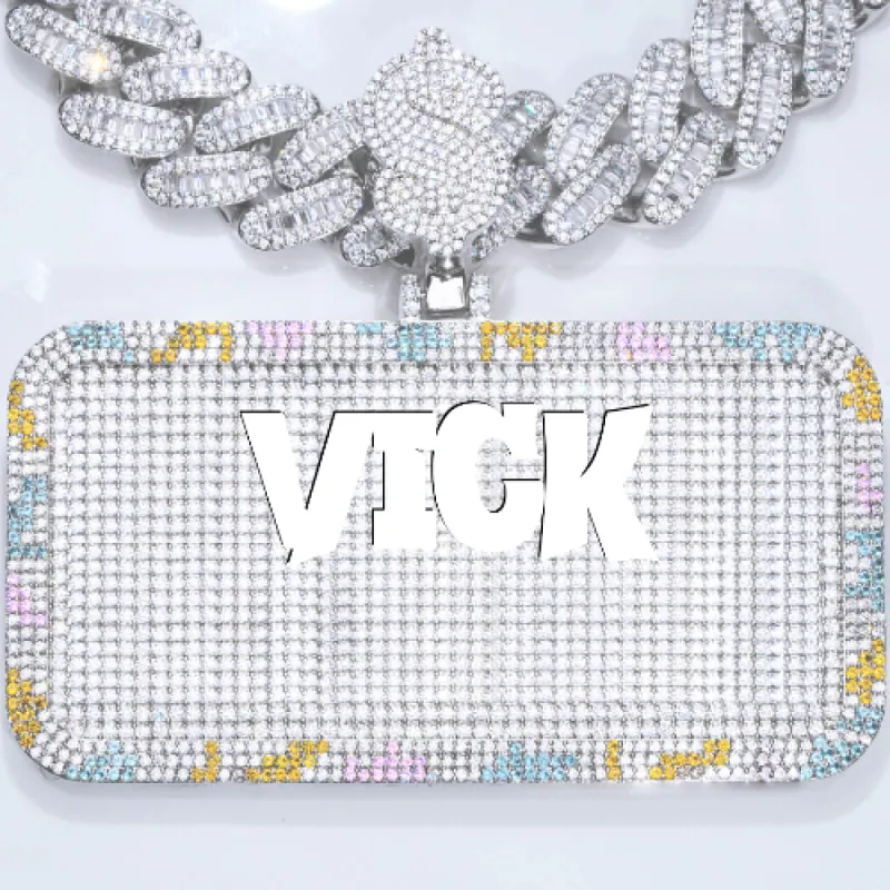 CUSTOM LETTER NECKLACE 3D COLORFUL SQUARE sold by The GUU Shop