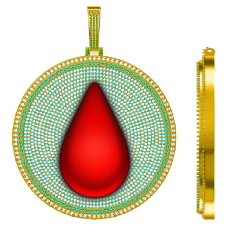 CUSTOM LETTER NECKLACE 3D BIG DISC sold by The GUU Shop