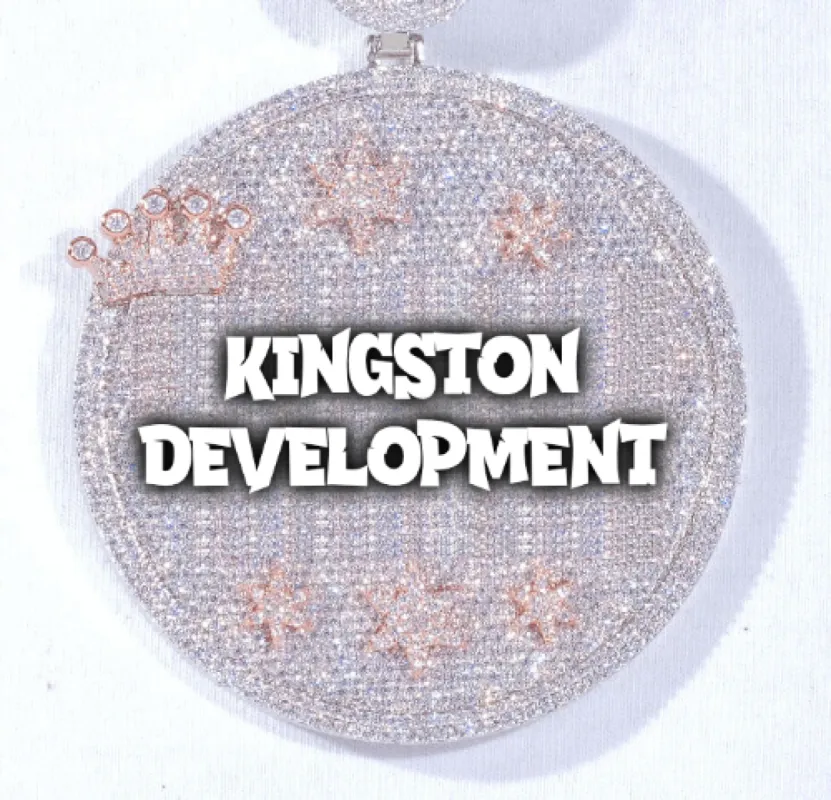 CUSTOM LETTER NECKLACE 3D BIG CROWN DISC sold by The GUU Shop