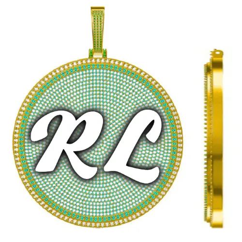 CUSTOM LETTER NECKLACE 3D BIG DISC sold by The GUU Shop