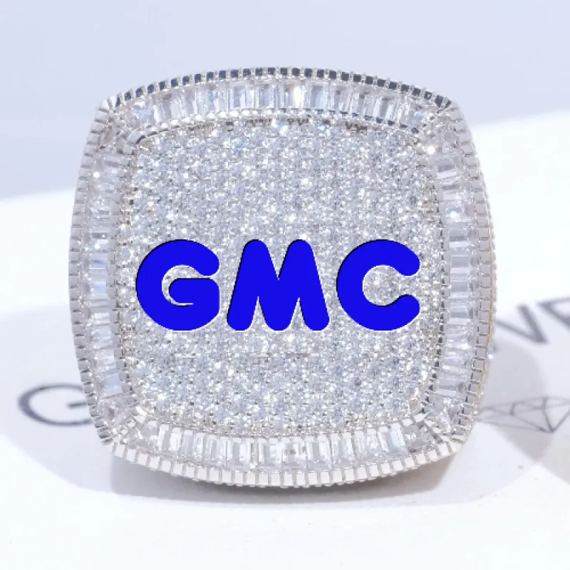 CUSTOM LETTER 3D ICED RING sold by The GUU Shop