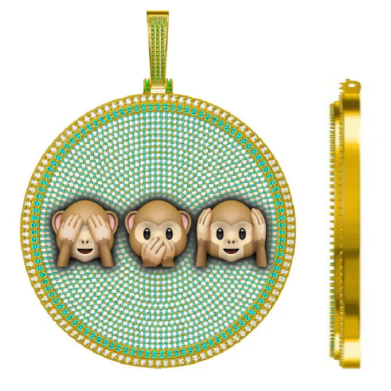 CUSTOM LETTER NECKLACE 3D BIG DISC sold by The GUU Shop