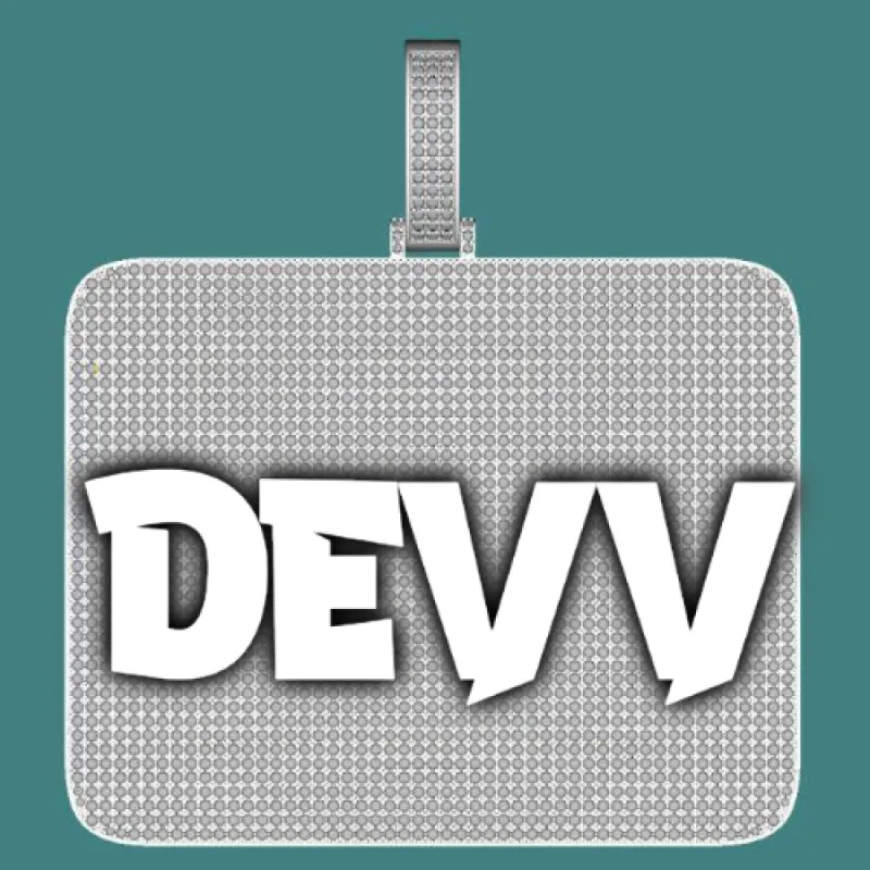 CUSTOM LETTER NECKLACE 3D BIG SQUARE sold by The GUU Shop