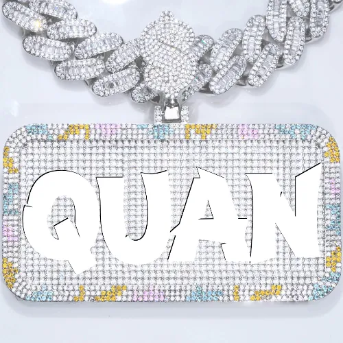 CUSTOM LETTER NECKLACE 3D COLORFUL SQUARE sold by The GUU Shop