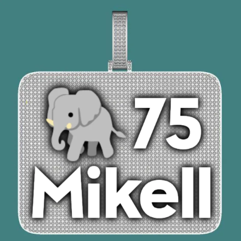 CUSTOM LETTER NECKLACE 3D BIG SQUARE sold by The GUU Shop