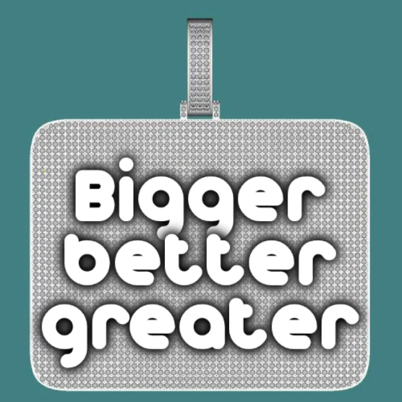 CUSTOM LETTER NECKLACE 3D BIG SQUARE sold by The GUU Shop