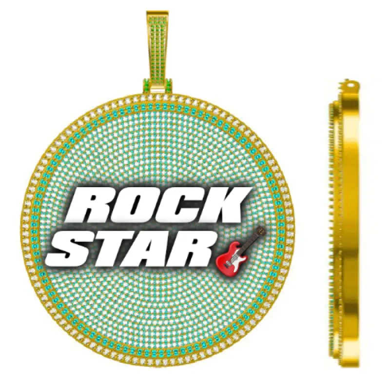 CUSTOM LETTER NECKLACE 3D BIG DISC sold by The GUU Shop