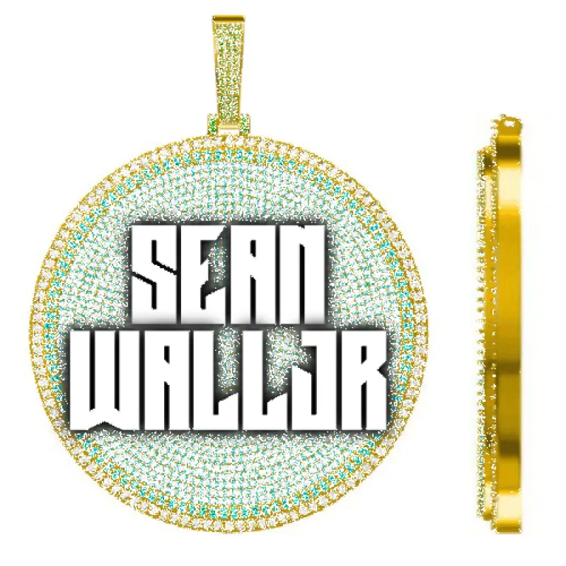 CUSTOM LETTER NECKLACE 3D BIG DISC sold by The GUU Shop