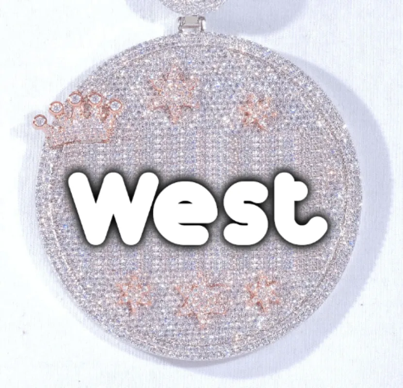 CUSTOM LETTER NECKLACE 3D BIG CROWN DISC sold by The GUU Shop