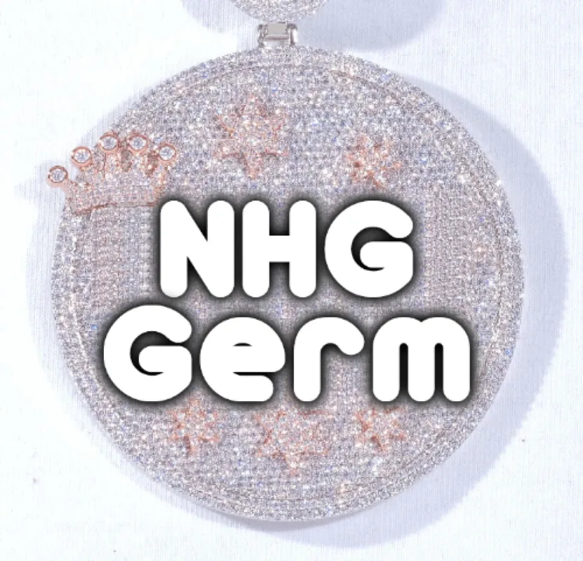 CUSTOM LETTER NECKLACE 3D BIG CROWN DISC sold by The GUU Shop