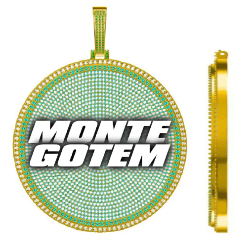 CUSTOM LETTER NECKLACE 3D BIG DISC sold by The GUU Shop