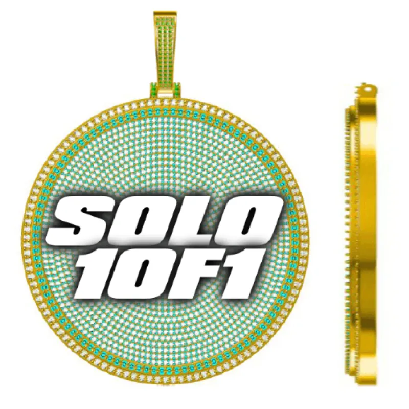 CUSTOM LETTER NECKLACE 3D BIG DISC sold by The GUU Shop