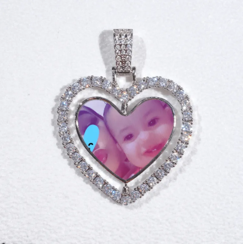 3D Spinning 2-Faced Heart Custom Picture Pendant sold by The GUU Shop
