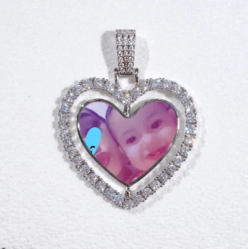 3D Spinning 2-Faced Heart Custom Picture Pendant sold by The GUU Shop