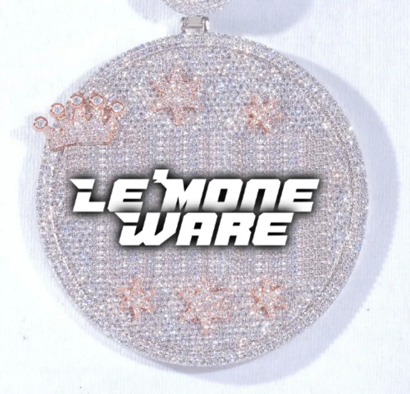 CUSTOM LETTER NECKLACE 3D BIG CROWN DISC made by The GUU Shop