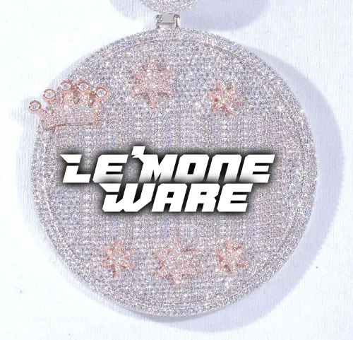 CUSTOM LETTER NECKLACE 3D BIG CROWN DISC sold by The GUU Shop