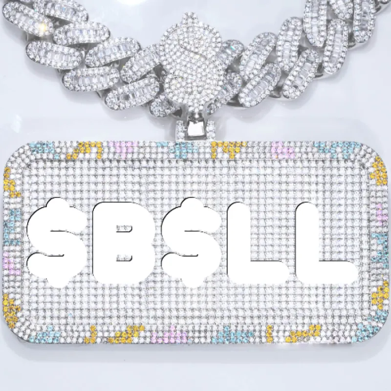 CUSTOM LETTER NECKLACE 3D COLORFUL SQUARE sold by The GUU Shop