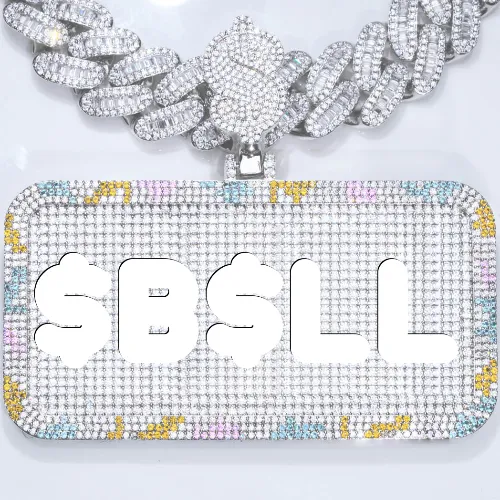 CUSTOM LETTER NECKLACE 3D COLORFUL SQUARE sold by The GUU Shop