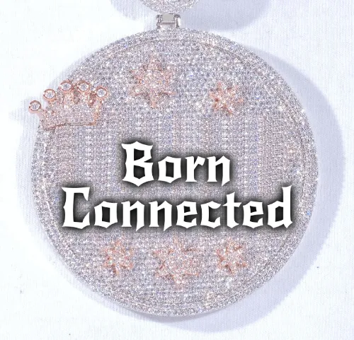 CUSTOM LETTER NECKLACE 3D BIG CROWN DISC sold by The GUU Shop