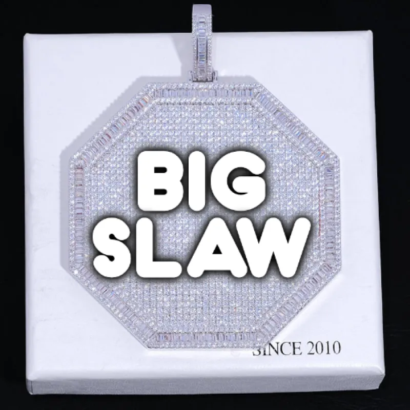 CUSTOM LETTER NECKLACE 3D BIG OCTAGON sold by The GUU Shop