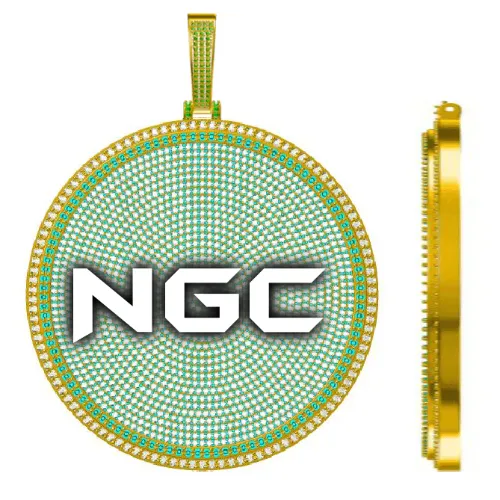 CUSTOM LETTER NECKLACE 3D BIG DISC sold by The GUU Shop