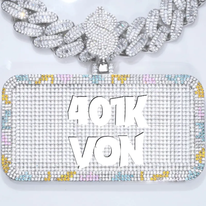 CUSTOM LETTER NECKLACE 3D COLORFUL SQUARE sold by The GUU Shop