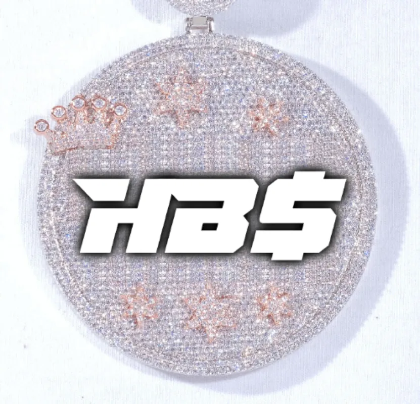 CUSTOM LETTER NECKLACE 3D BIG CROWN DISC sold by The GUU Shop