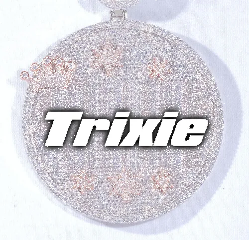 CUSTOM LETTER NECKLACE 3D BIG CROWN DISC sold by The GUU Shop