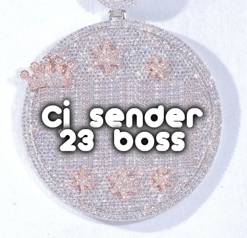 CUSTOM LETTER NECKLACE 3D BIG CROWN DISC sold by The GUU Shop