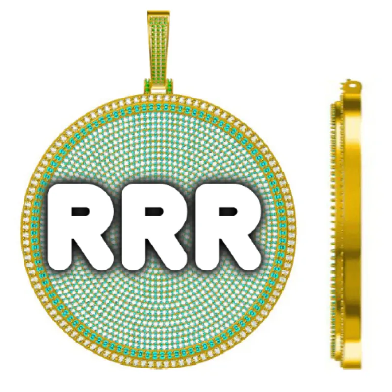 CUSTOM LETTER NECKLACE 3D BIG DISC sold by The GUU Shop