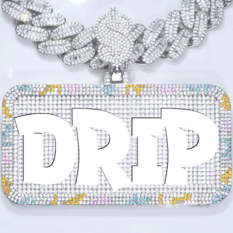 CUSTOM LETTER NECKLACE 3D COLORFUL SQUARE sold by The GUU Shop