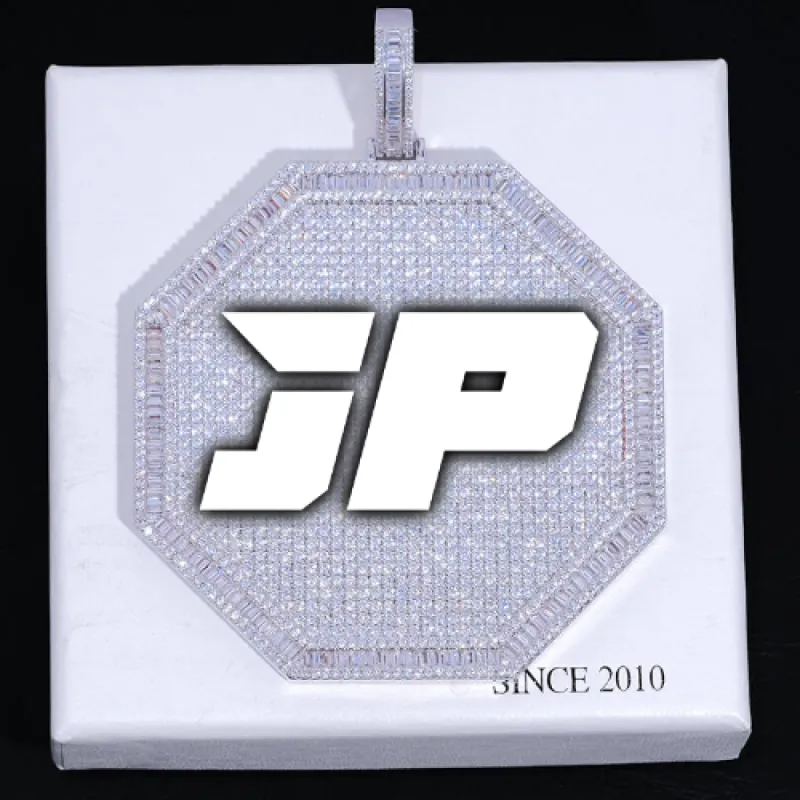 CUSTOM LETTER NECKLACE 3D BIG OCTAGON sold by The GUU Shop