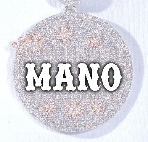 CUSTOM LETTER NECKLACE 3D BIG CROWN DISC sold by The GUU Shop