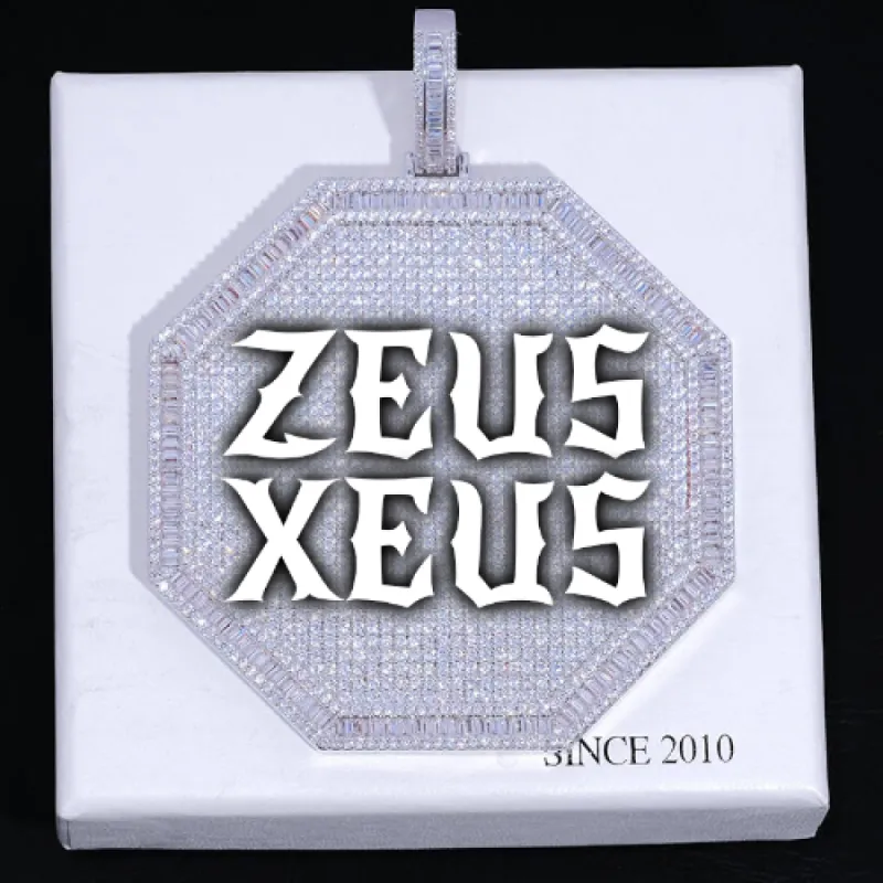 CUSTOM LETTER NECKLACE 3D BIG OCTAGON sold by The GUU Shop