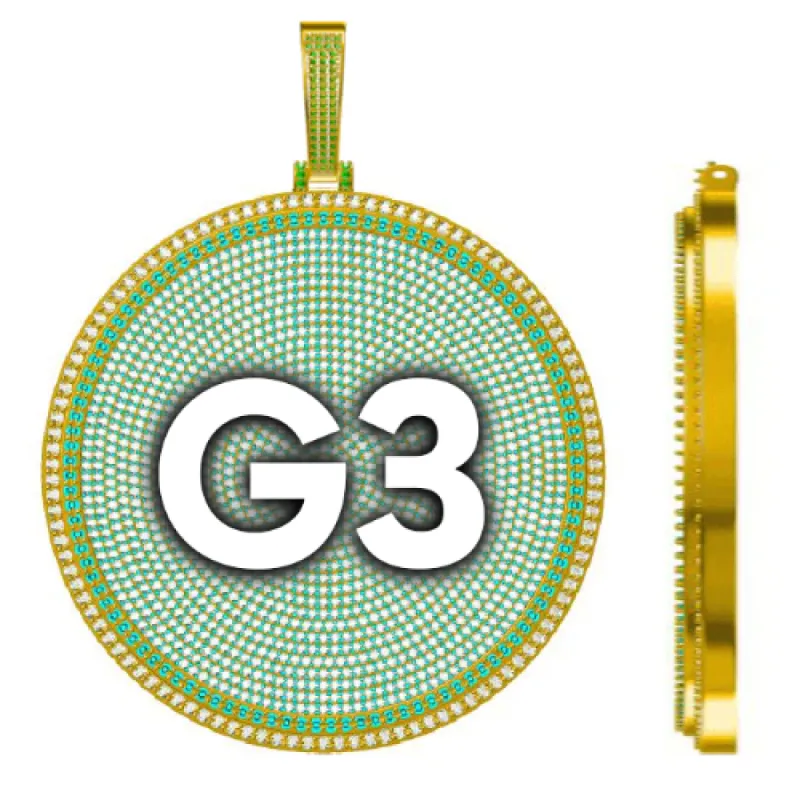 CUSTOM LETTER NECKLACE 3D BIG DISC made by The GUU Shop