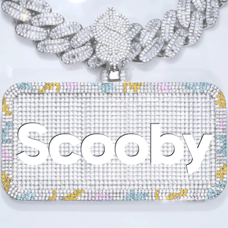 CUSTOM LETTER NECKLACE 3D COLORFUL SQUARE sold by The GUU Shop