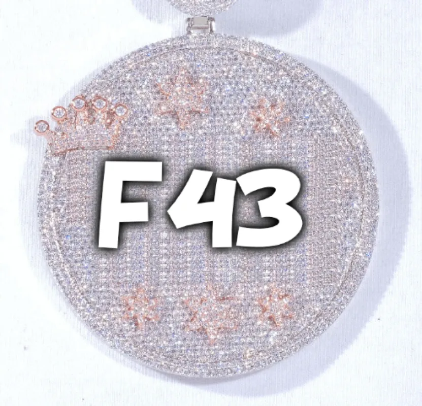 CUSTOM LETTER NECKLACE 3D BIG CROWN DISC sold by The GUU Shop