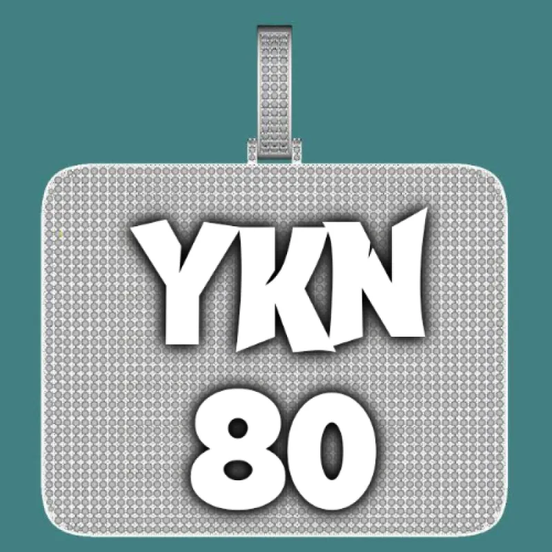 CUSTOM LETTER NECKLACE 3D BIG SQUARE sold by The GUU Shop