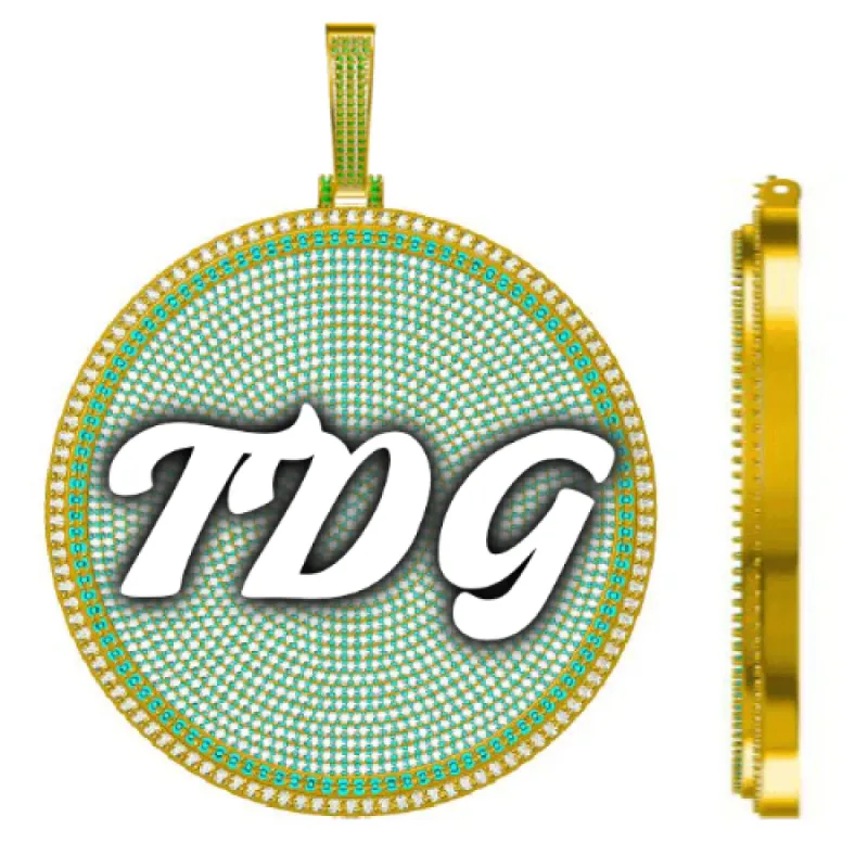 CUSTOM LETTER NECKLACE 3D BIG DISC sold by The GUU Shop