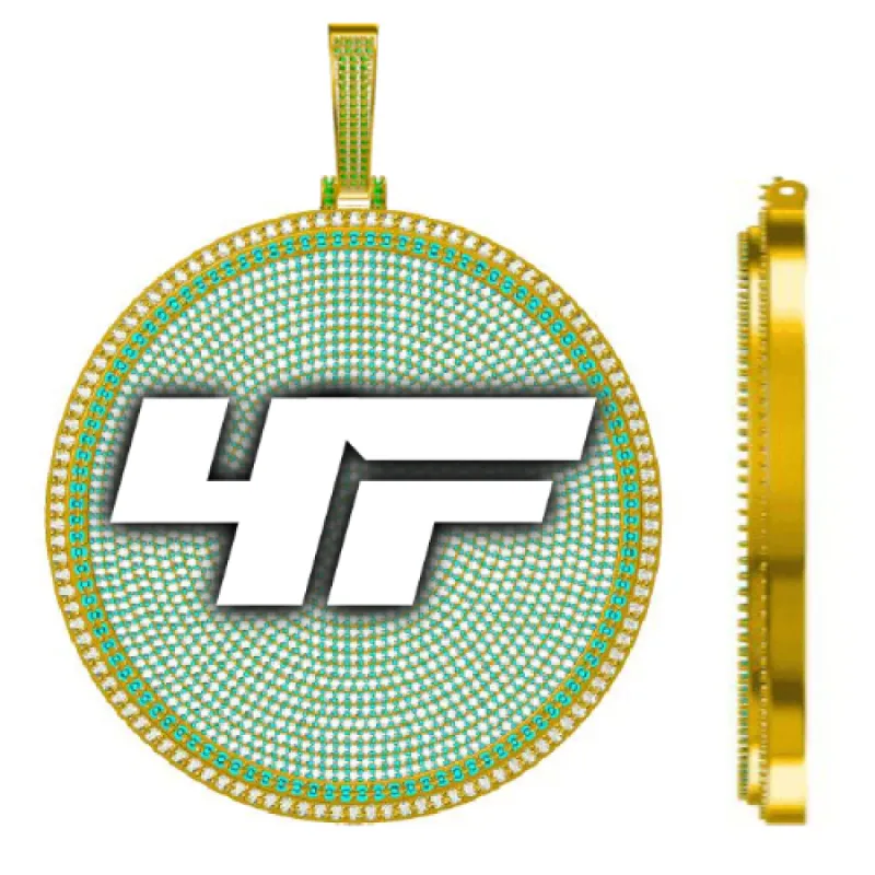 CUSTOM LETTER NECKLACE 3D BIG DISC sold by The GUU Shop