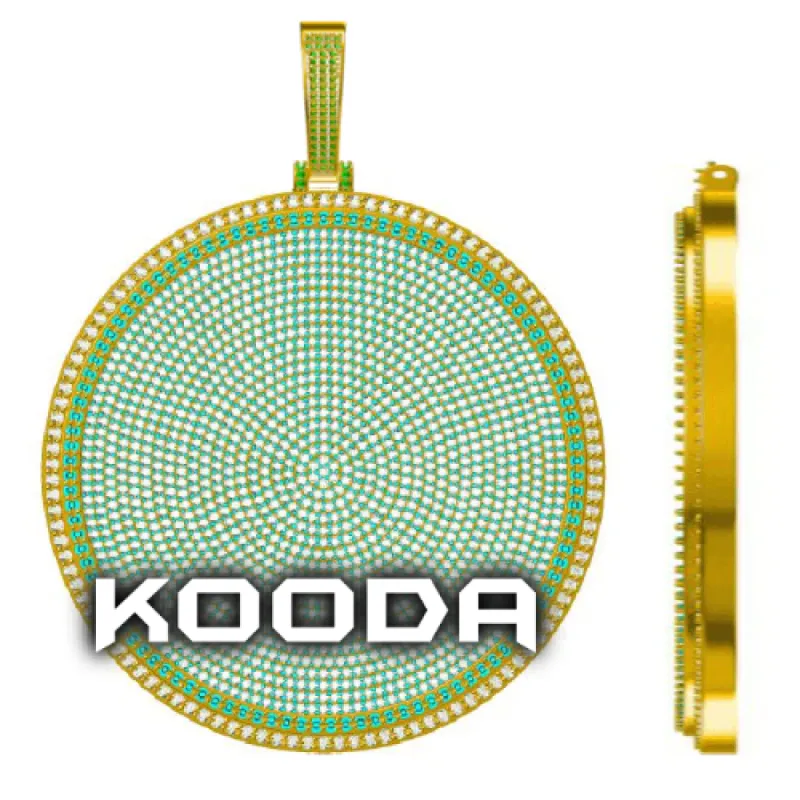 CUSTOM LETTER NECKLACE 3D BIG DISC sold by The GUU Shop