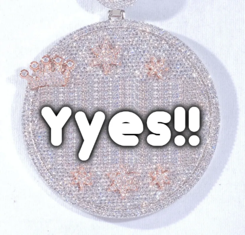 CUSTOM LETTER NECKLACE 3D BIG CROWN DISC sold by The GUU Shop