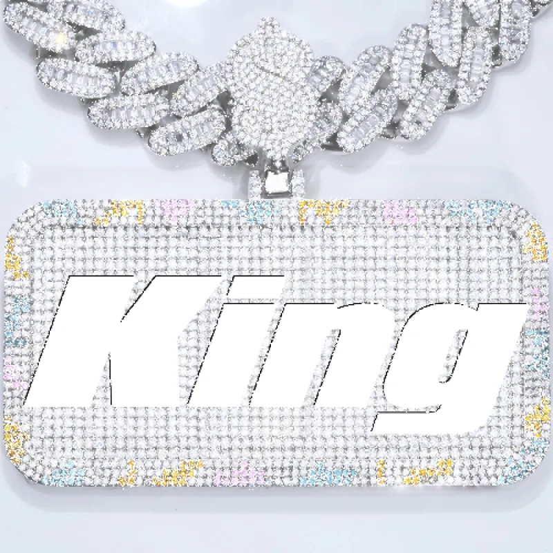CUSTOM LETTER NECKLACE 3D COLORFUL SQUARE sold by The GUU Shop